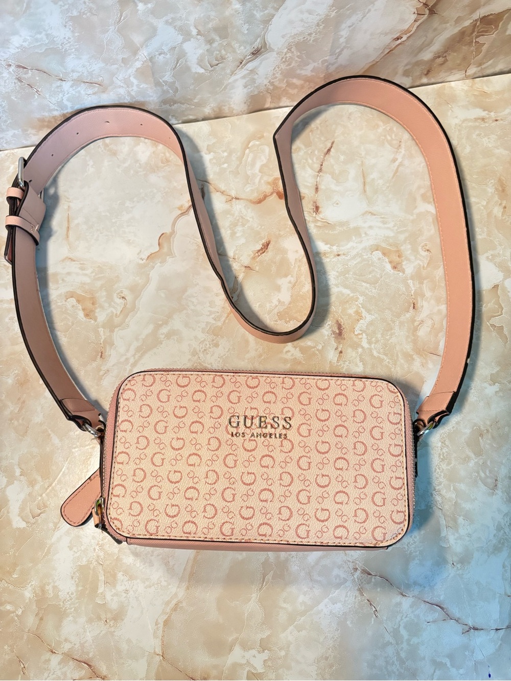 GUESS Blush Pink Logo Crossbody Bag